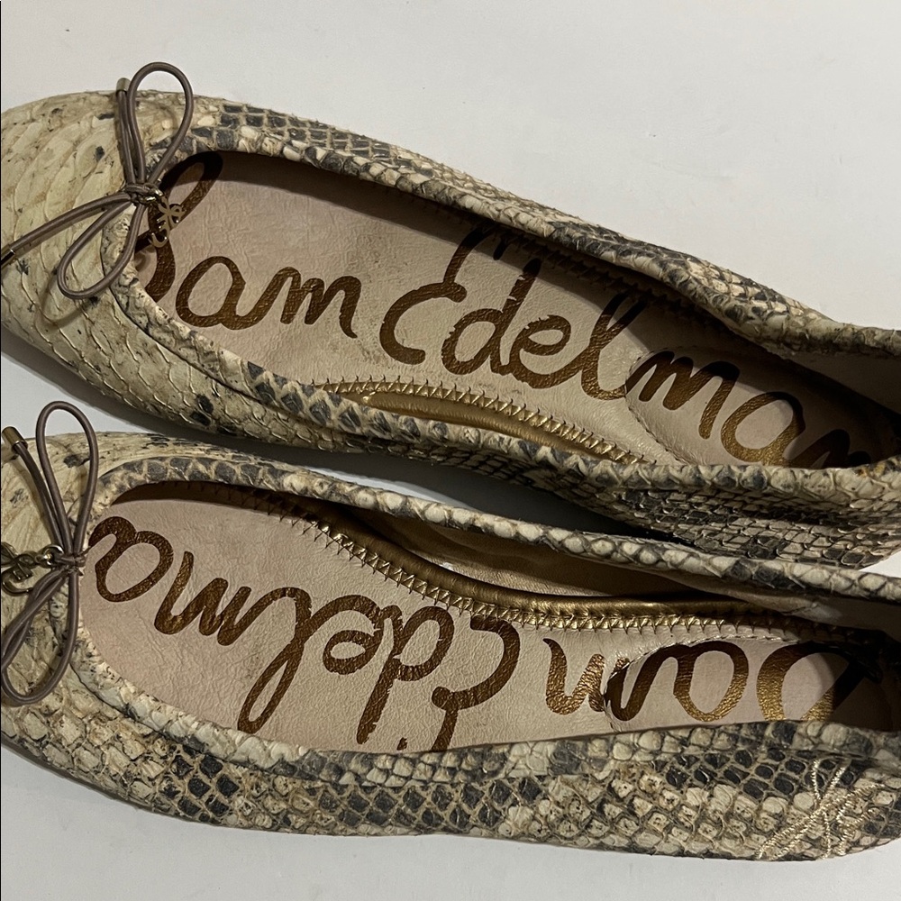 Women’s Sam Edelman Snakeskin Flats size 7.5 - Picture 2 of 9